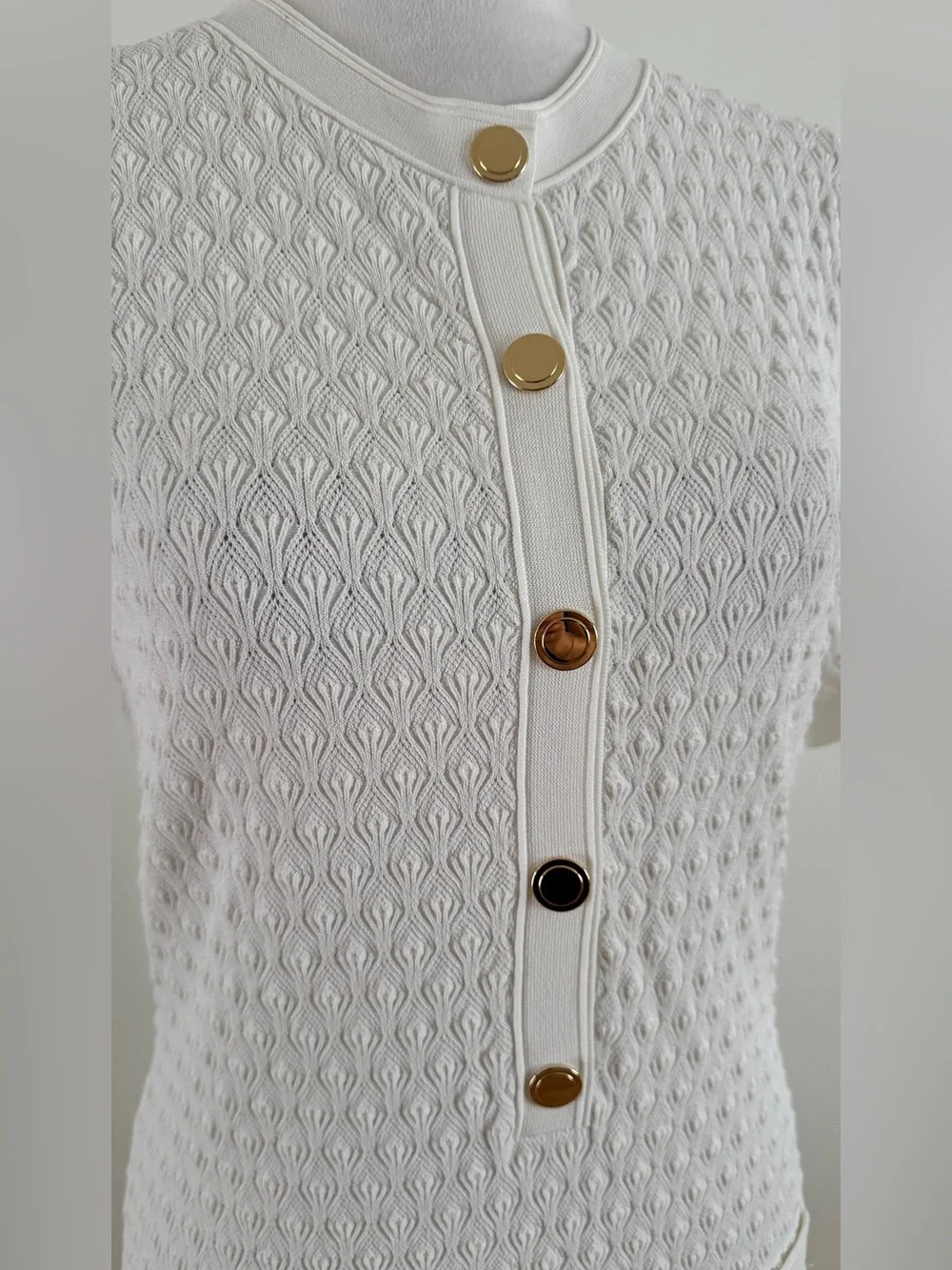 J. CREW Textured Lady Sweater Dress Size M White NWT Nautical Preppy Bride Work